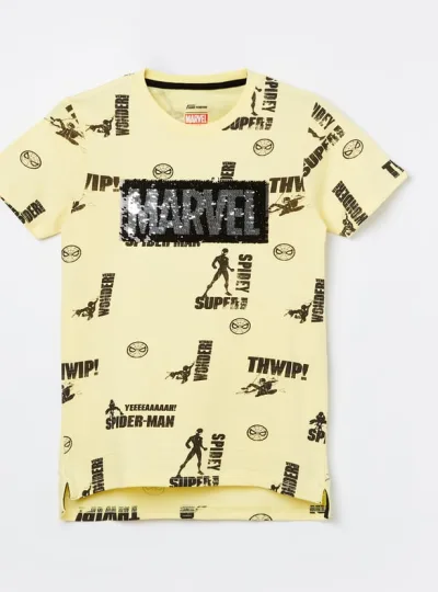 FAME FOREVER Boys Spider-Man Sequined T-shirt